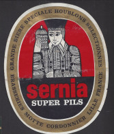 Etiquette De Bière Super Pils  -  Sernia  -  Brasserie Motte Cordonnier à Lille (59) - Birra