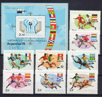 Hungary 1978 Football Soccer World Cup, Space Set Of 8 + S/s MNH - 1978 – Argentine