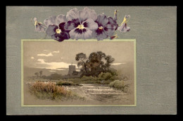 MATIERE - CARTE ALUMINIUM - PENSEES ET PAYSAGE - CARTE GAUFREE - Andere & Zonder Classificatie