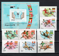 Hungary 1978 Football Soccer World Cup, Space Set Of 8 + S/s Imperf. MNH -scarce- - 1978 – Argentine