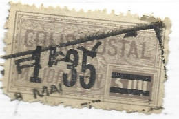 FRANCE COLIS POSTAL N°39 1F35 S 3F VIOLET MAJORATION OBL - Afgestempeld