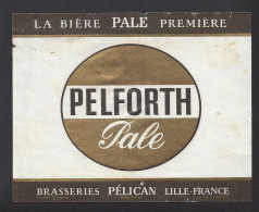 Etiquette De Bière Pale  -  Pelforth  -    Brasserie  Pelican  à  Lille  (59) - Birra