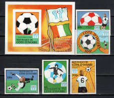 Ivory Coast 1978 Football Soccer World Cup Set Of 5 + S/s Imperf. MNH -scarce- - 1978 – Argentine