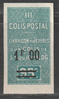 ALGERIE - COLIS POSTAUX - N°27c ** (1929-32) 1f Sur 95c Vert - NON DENTELE - - Pacchi Postali