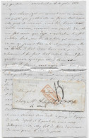 URUGUAY Enveloppe Et Lettre  De MONTEVIDEO 1852  Griffe COLONIES / ART 13 Taxe  Tampon 15 P AUCH - Poste Maritime