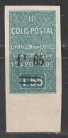 ALGERIE - COLIS POSTAUX - N°32a ** (1929-32) 1f65 Sur 1f55c Vert - NON DENTELE - - Pacchi Postali