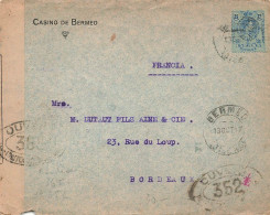 LETTRE. ESPAGNE. 13 OCT 17. CASINO DE BERMEO POUR LA FRANCE. BANDE CENSURE - Lettres & Documents