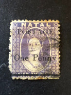 NATAL  SG 92  1d On 6d Violet  FU Damaged SW Corner - Natal (1857-1909)