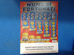 Lotteria Gratta E Vinci Numeri Fortunati Lotto 3049 Sigla JJ Variante FSC Cartone A Sostegno Della Gestione Forestale - Billets De Loterie