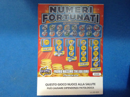 Lotteria Gratta E Vinci Numeri Fortunati Lotto 3049 Sigla LL Variante FSC Cartone A Sostegno Della Gestione Forestale - Lotterielose