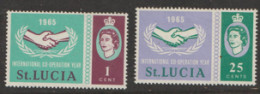 St Lucia   1965  214-5  I C Y Mounted Mint - Ste Lucie (...-1978)