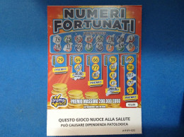 Lotteria Gratta E Vinci Numeri Fortunati Lotto 3049 Sigla PP Variante FSC Cartone A Sostegno Della Gestione Forestale - Billetes De Lotería
