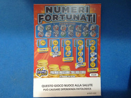 Lotteria Gratta E Vinci Numeri Fortunati Lotto 3049 Sigla PP Variante FSC Cartone A Sostegno Della Gestione Forestale - Loterijbiljetten