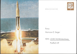 Germany Space Private Postal Stationery Card 1960s. Saturn V Rocket Kennedy Space Center. Sieger - Europe