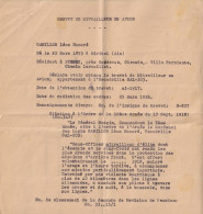 DOCUMENT PESSAC 33 - Chemin Larouillat - Guerre 1914/18 - Mitrailleur En Avion - Pessac