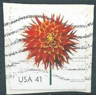 VERINIGTE STAATEN ETAS UNIS USA 2007 BEAUTIFUL BLOOMS: DAHLIA 41¢ USED ON PAPER SC 4177 YT 3968A MI 4291 SG 4769 - Oblitérés