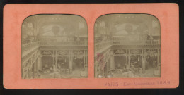 PHOTO STEREO CONTRE LA LUMIERE - PARIS EXPOSITION UNIVERSELLE 1889 - SECTION DES ARTS LIBERAUX - Photos Stéréoscopiques