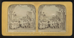 PHOTO STEREO CONTRE LA LUMIERE - OPERA LA MUETTE DE PORTICI - EDITEUR BK PARIS - N°4 DEPART DE MAZANIELLO - Stereoscopic