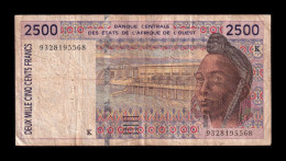 West African St. Senegal 2500 Francs BCEAO 1993 Pick 712Kb Bc F - West-Afrikaanse Staten