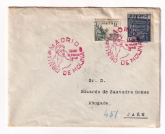 Lettres 12 Marso 1948 Espagne Madrid Matasello Tirso De Molina Certificado Jaén - Brieven En Documenten