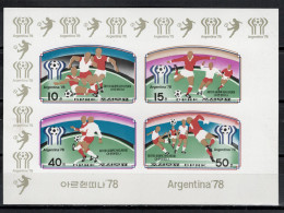 North Korea 1977 Football Soccer World Cup Sheetlet Imperf. MNH -scarce- - 1978 – Argentine