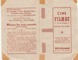 BRUXELLES CINEMA  FILMAC  PROGRAMME  REVNS LES YEUX OUVERTS - Programme