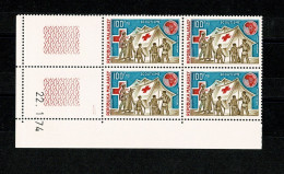 MADAGASCAR   Scoutisme Croix Rouge 100 F  Bloc De 4 Coin Daté 22.1.74 ** Gomme INTACTE Sup. - Madagascar (1960-...)