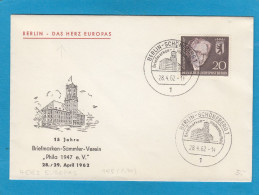 BERLIN - SCHÖNEBERG BRIEFMARKEN WERBESCHAU PHILA 28. 4. 62. - Lettres & Documents