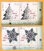 2018 Moldova Moldavie Happy New Year! Christmas Tree, Snowflake. Winter 2х2v  Mint - Neujahr