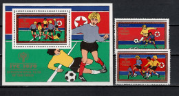 North Korea 1979 Football Soccer, IYC Set Of 2 + S/s MNH - Unused Stamps