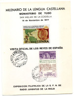 Tarjeta Con Matasellos Commemorativo De San Milla De La Cogolla De 1977 - Storia Postale