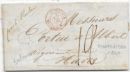 URUGUAY  Lettre  De MONTEVIDEO 1840 OUTRE-MER/ MARSEILLE (pas Commun Venant D'Amérique) Bateau LE MALOUIN - Poste Maritime