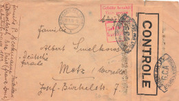 LETTRE. ALLEMAGNE. 31 5 46. MORBACH TIER POUR METZ. TAXE PERCUE. BANDE CENSURE - Andere & Zonder Classificatie