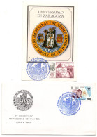 Tarjeta + Carta  Con Matasellos Commemorativo De Centenario De Universidad Zaragoza - Brieven En Documenten