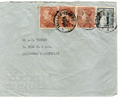 TP 434A (3) Poortman + TP S/L. Avion Obl. Ixelles 30/7/1947 > Melbourne - Australie - Cartas & Documentos