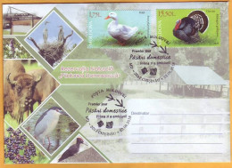 2018 Moldova Moldavie FDC Poultry In Moldova. Birds. Turkey. Goose.  Mint - Ferme
