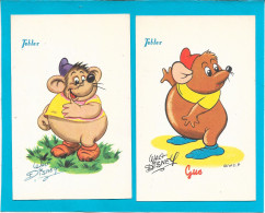 WALT DISNEY - Lot 2 Cartes SOURIS De CENDRILLON - Pub TOBLER - Sonstige & Ohne Zuordnung