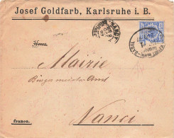 LETTRE. ALLEMAGNE. 1 OCT 97. BAHNPOST FRANKFURT-BASEL POUR NANCY - Storia Postale