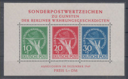 Germany West Berlin Plates Mini Sheet Mi#1 Mark Of Schlegel BPP 1949 MNH ** - Ungebraucht