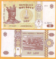 Moldova Moldavie  5 Banknotes  "1 LEI  2013", UNC  One Set Of 5 1 Leu Banknotes. - Moldavia