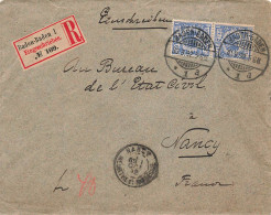 LETTRE. ALLEMAGNE. 30 9 92. RECOMMANDE BADEN-BADEN POUR NANCY - Cartas & Documentos