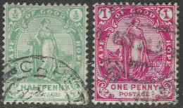 Cape Of Good Hope (CoGH). 1893-1902 Hope. ½d, 1d Used SG 58, 59a. M5024 - Cape Of Good Hope (1853-1904)