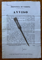 VERONA - AVVISO (25x36) - VOLONTARIA ISCRIZIONE DI TUTTI I GIOVANI IN ETA' DI COSCRIZIONE...in Bianco Siamo Nel 1849.... - Historical Documents