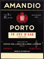 Port Wine Label, Portugal - AMANDIO PORTO -|- Compª Vinhas Alto Douro. Vila Nova Gaia - Andere & Zonder Classificatie