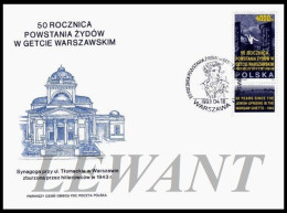 POLAND - 1993.04.18. 50th Anniversary Of Jews In The Warsaw Ghetto - FDC - Lettres & Documents