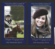 Aitutaki 2011 Prince William & Kate Royal Engagement Set Of 2 $11 Miniature Sheets MNH - Aitutaki