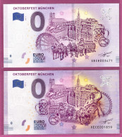 0-Euro XECE 2018-1 + 2019-2 SATZ OKTOBERFEST MÜNCHEN - Private Proofs / Unofficial