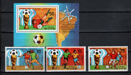 North Korea 1978 Football Soccer World Cup, Space Set Of 3 + S/s MNH - 1978 – Argentina