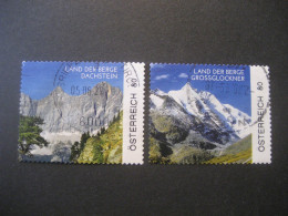 Österreich- 1 Paar Automatenmarke Land Der Berge, Dachstein Und Großglockner, MiNr. 26,27 Gebraucht - Machine Labels [ATM]