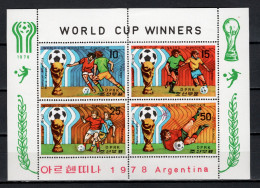North Korea 1978 Football Soccer World Cup Sheetlet MNH - 1978 – Argentina